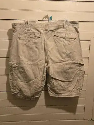 Lee Cargo Shorts Mens 38 Khaki Beige 100% Cotton Multi Pocket Relaxed Fit - Apparel