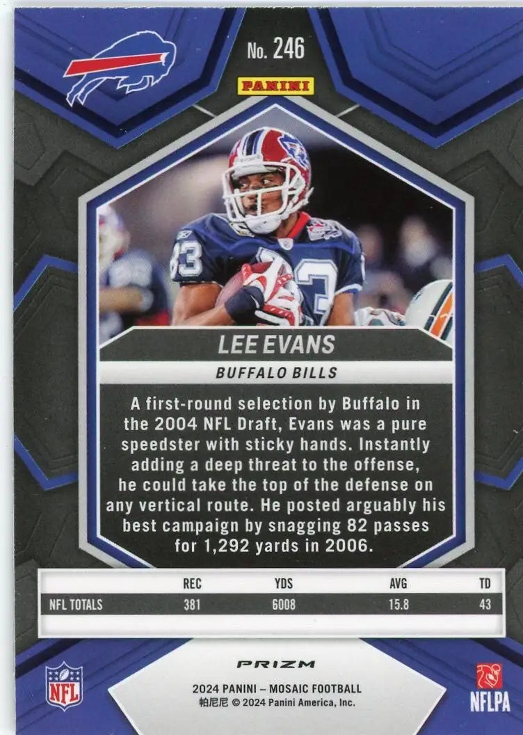 Lee Evans 2024 Panini Mosaic Silver #246 Buffalo Bills Football Card NFL Sports