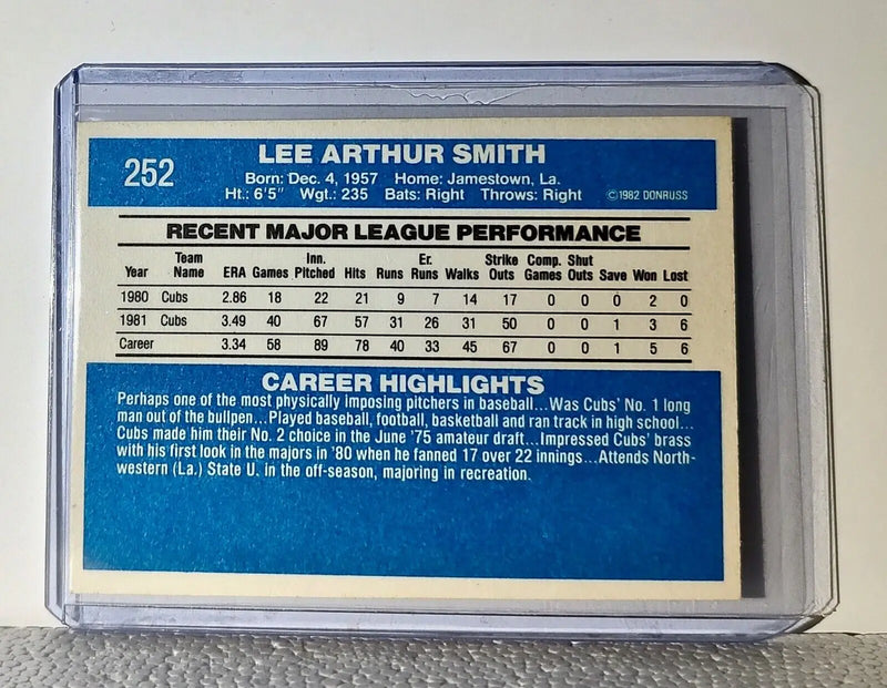 Lee Smith 1982 Donruss MLB #252 Baseball Card Chicago Cubs - Baseball Card Single