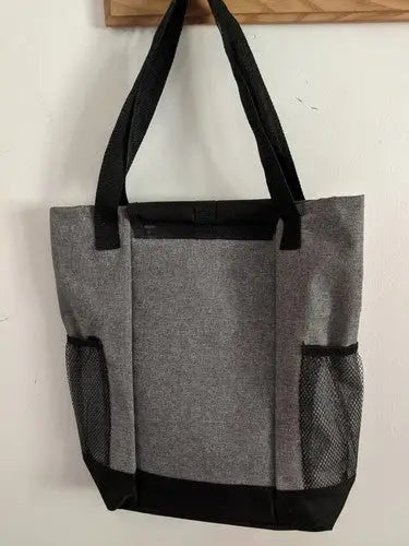 Gray tote bag with black accents from Leed’s Arizona Cardinals NFL football book bag