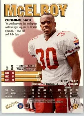 Leeland McElroy - 1998 SkyBox Thunder - #37 - Football