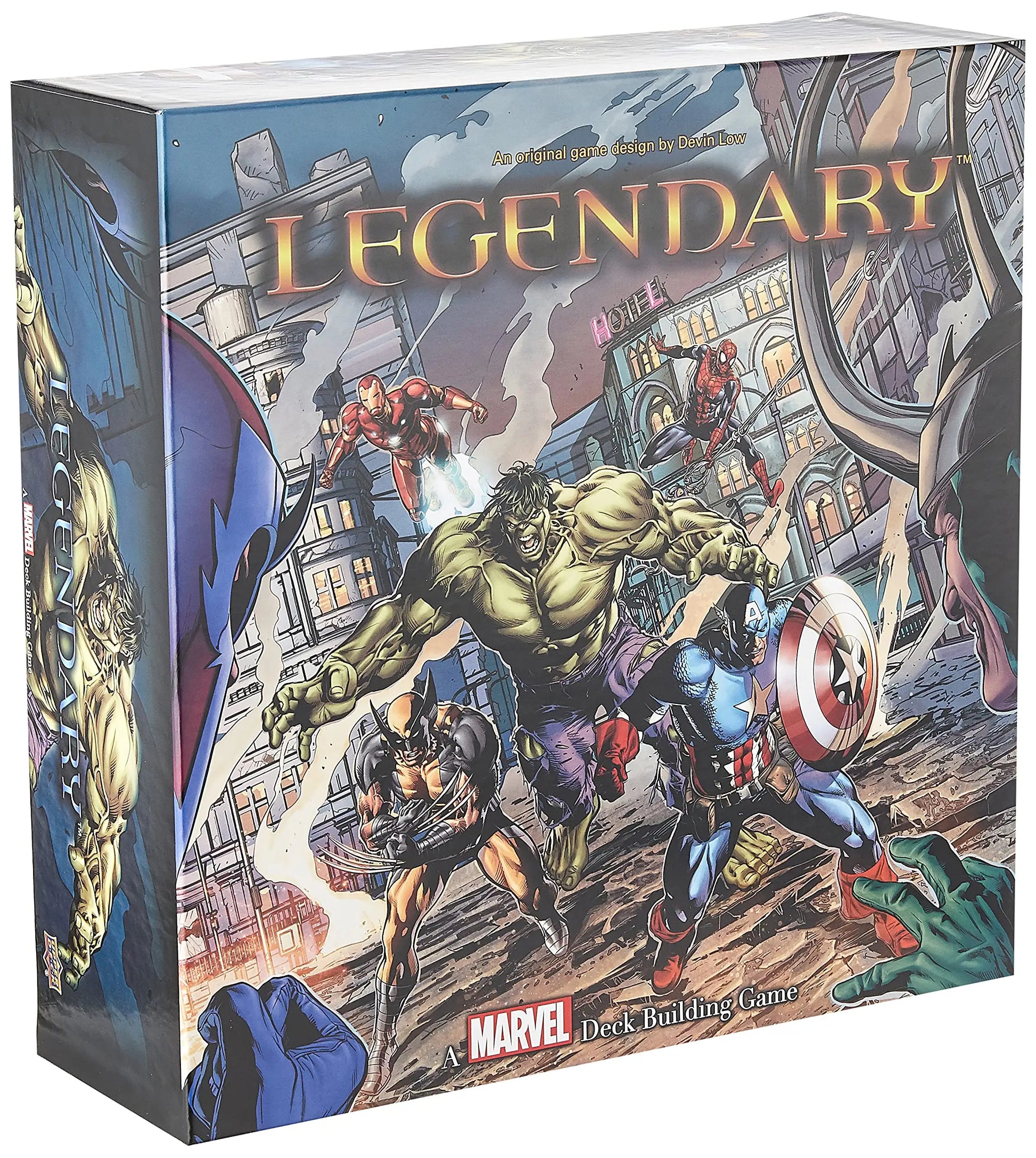 Image of Marvel Legendary deck-building game box for Marvel deck building fun