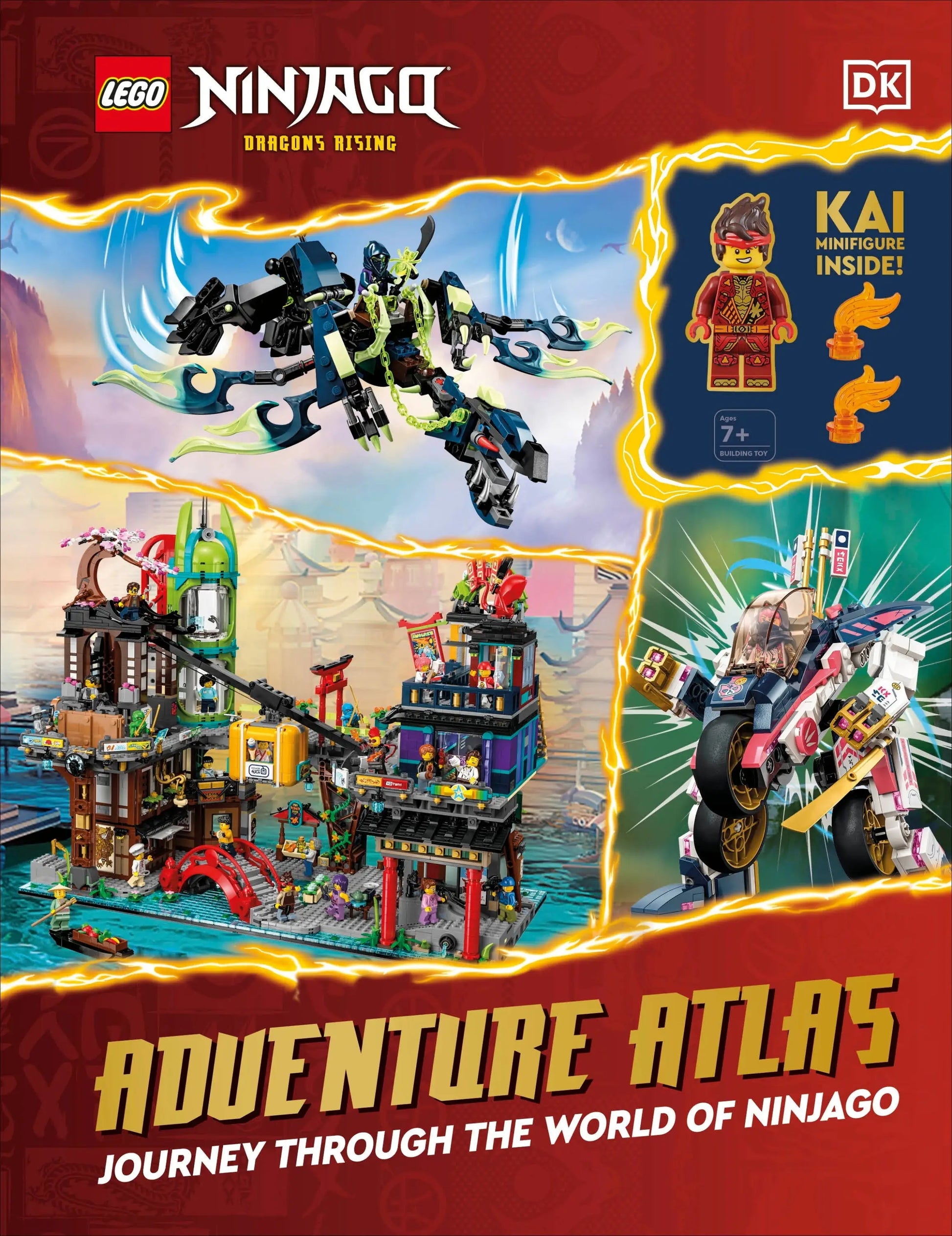 Lego Ninjago Dragons Rising Adventure Atlas book featuring Lego Ninjago Ninjango Dragons