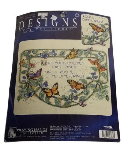 Leisure Arts Designs cross-stitch kit with butterflies and inspirational quote