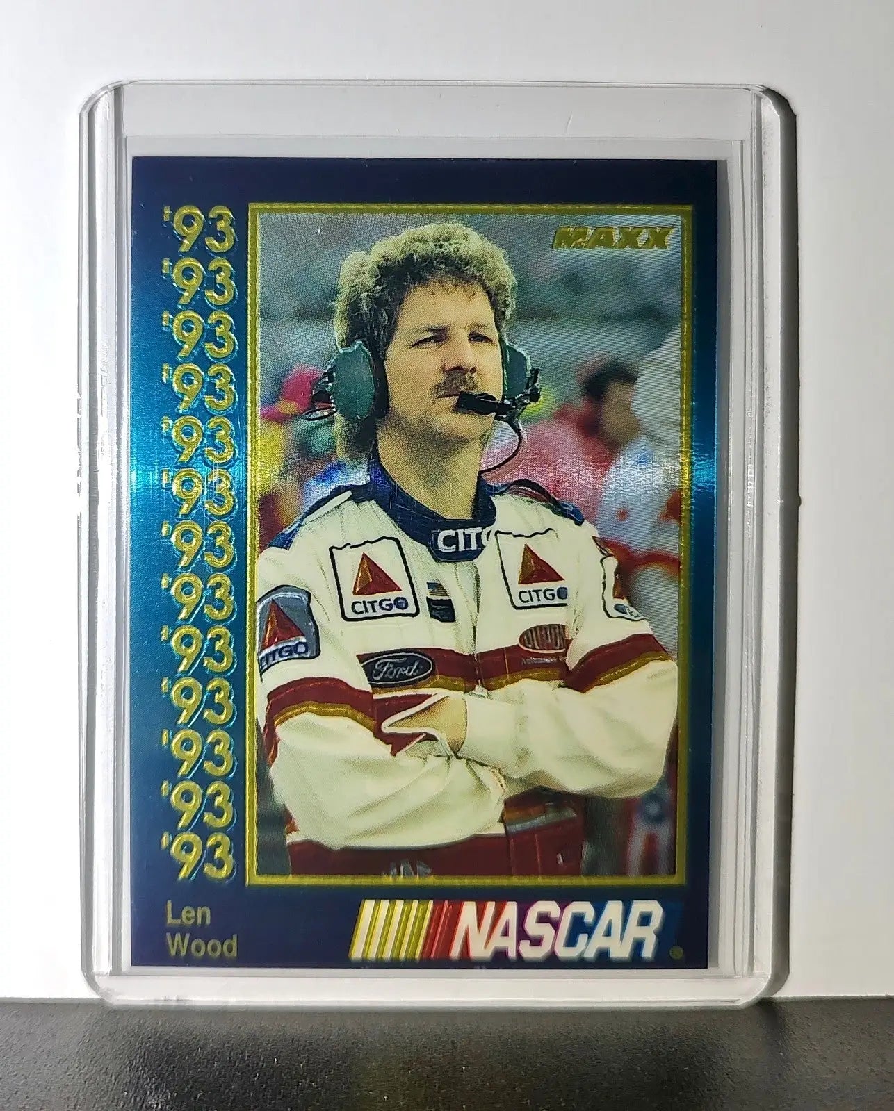 Len Wood 1993 Maxx Premier Plus Racing #103 NASCAR Card Wood Brothers Racing
