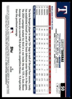 Leody Taveras 2025 Topps #50 Texas Rangers - Baseball Card Single
