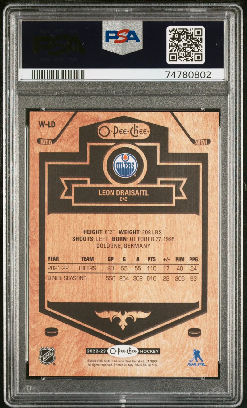 Leon Draisaitl 2022 O-Pee-Chee Woodies PSA 9 Mint - Hockey Card Single