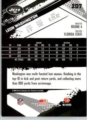 Leon Washington - 2009 Score - #207 - Football - Football Card Single