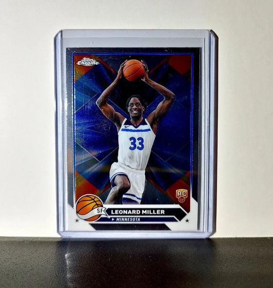 Leonard Miller 2023-24 Topps Chrome NBA #158 Rookie Card Minnesota Timberwolves - Basketball Card Single