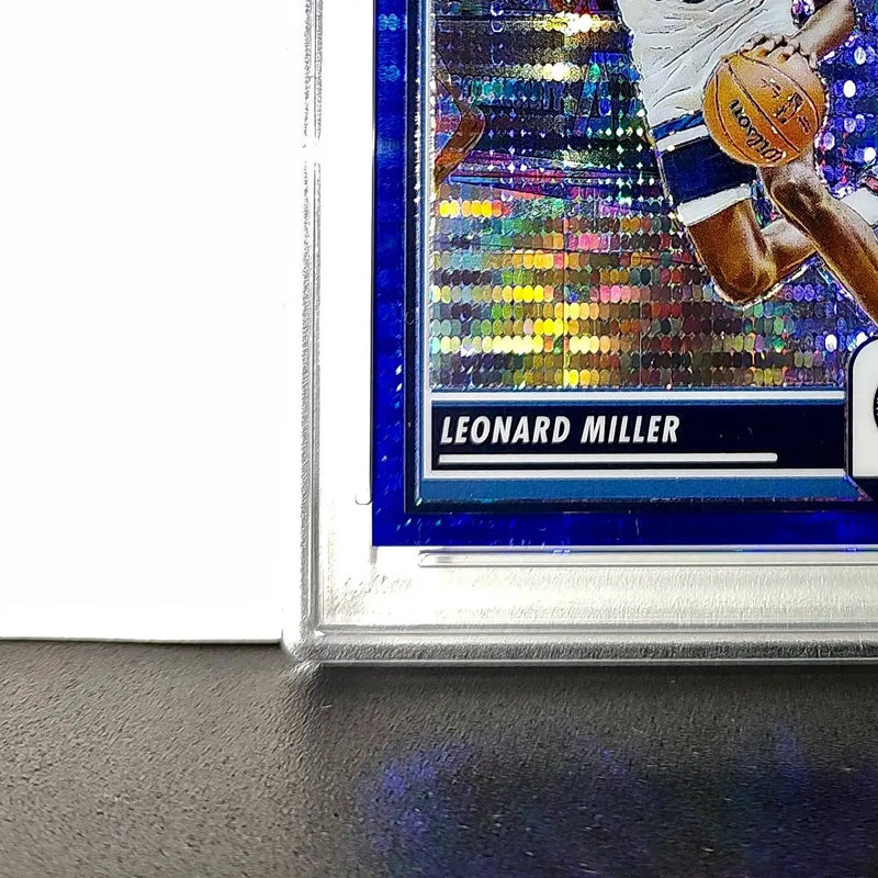 Leonard Miller 2023 Panini Hoops Premium #80 65/75 Blue Pulsar PSA 9 Mint