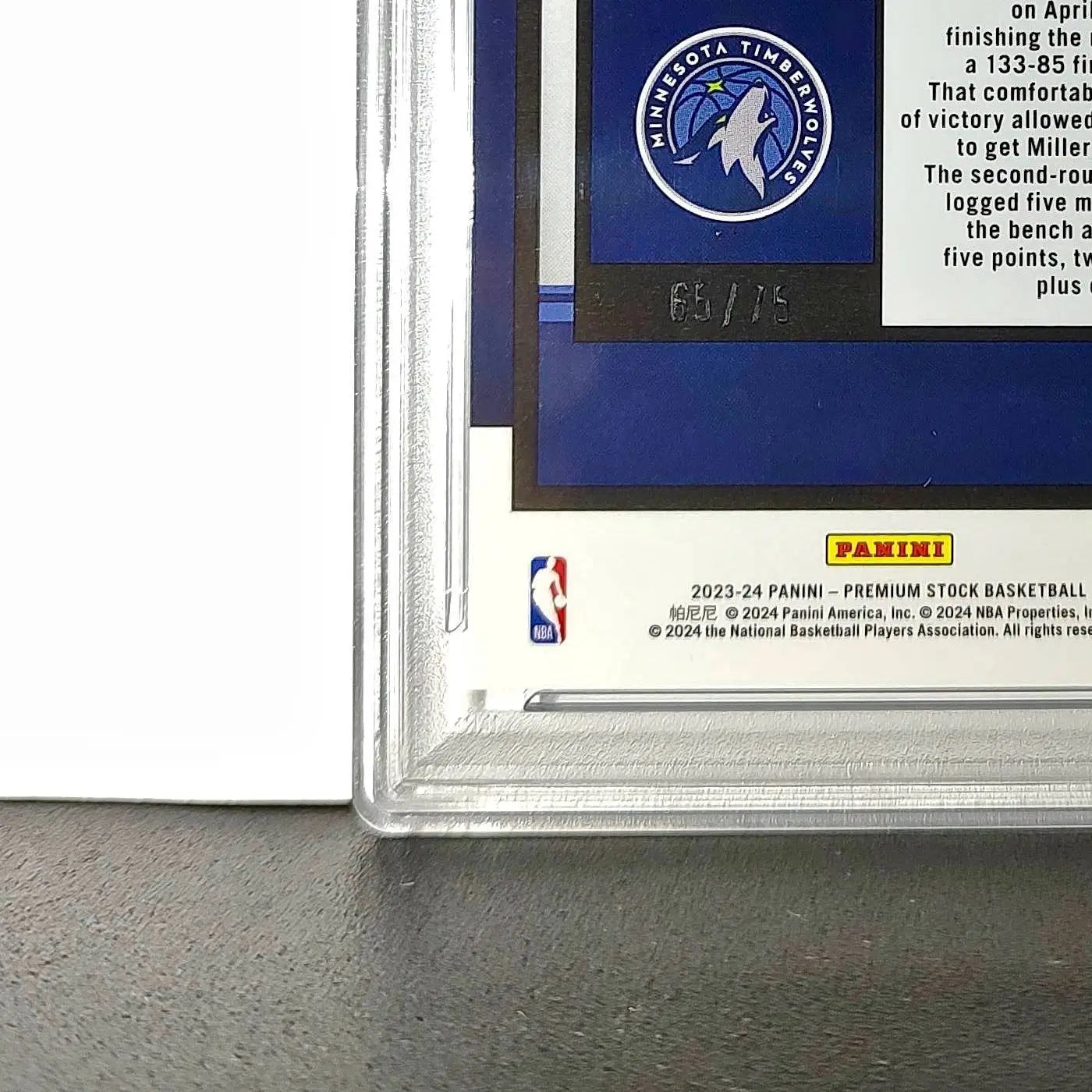 Leonard Miller 2023 Panini Hoops Premium #80 65/75 Blue Pulsar PSA 9 Mint
