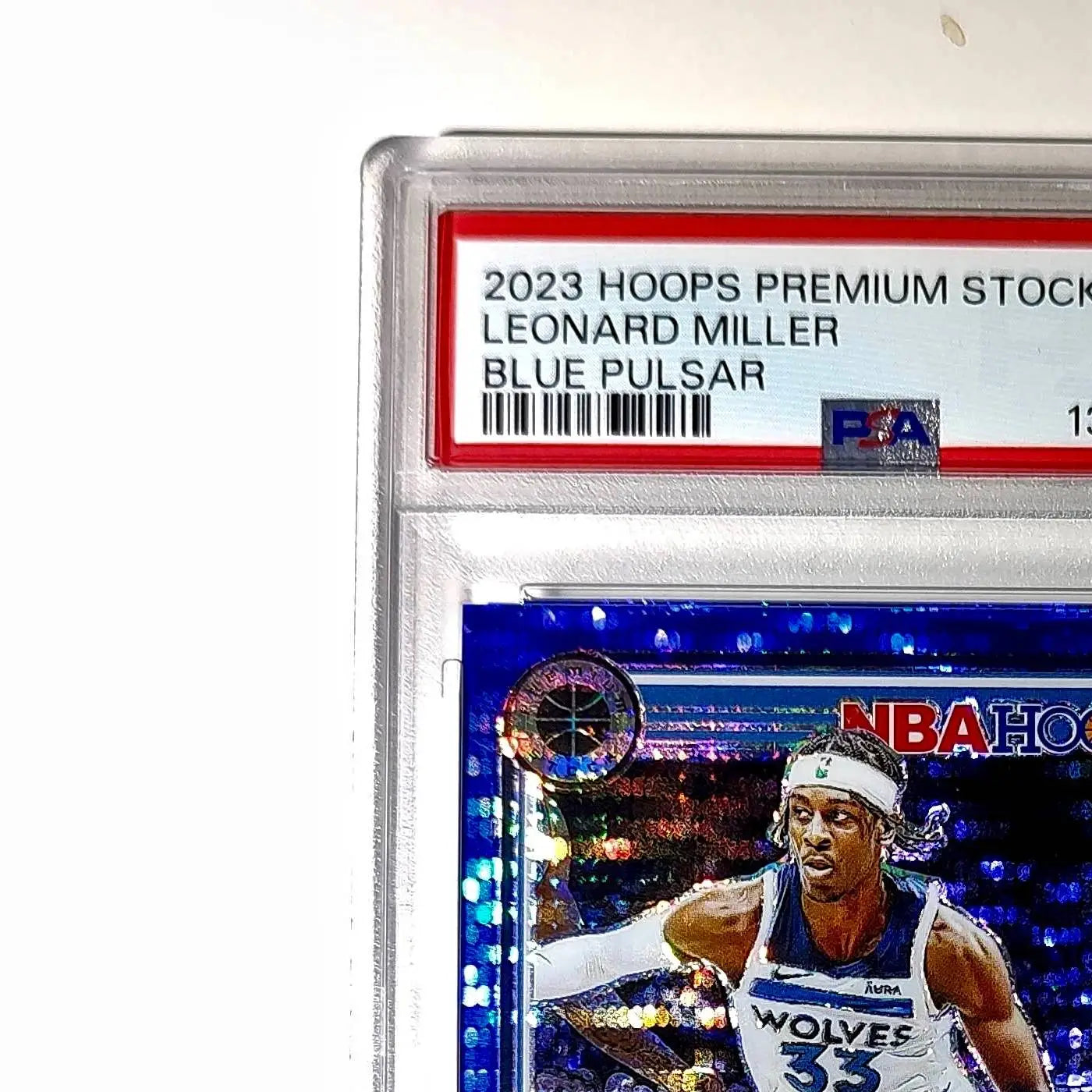 Leonard Miller 2023 Panini Hoops Premium #80 65/75 Blue Pulsar PSA 9 Mint