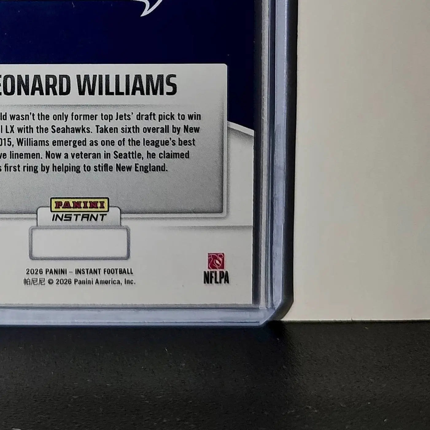 Leonard Williams 2026 Panini NFL Super Bowl LIX Champions #17 Seattle Seahawks - Football Card Single