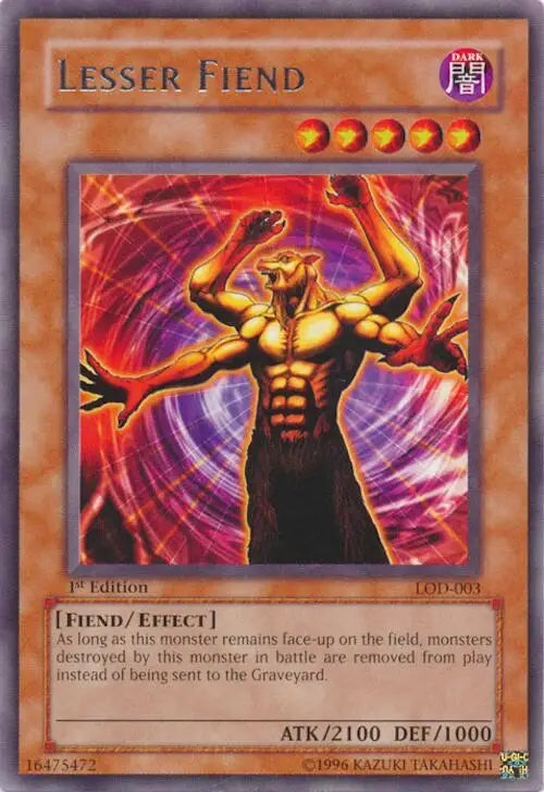 Lesser Fiend - Legacy of Darkness - LOD-003 - 1st Edition MP Yu-Gi-Oh - Yu-Gi-Oh! Card Single