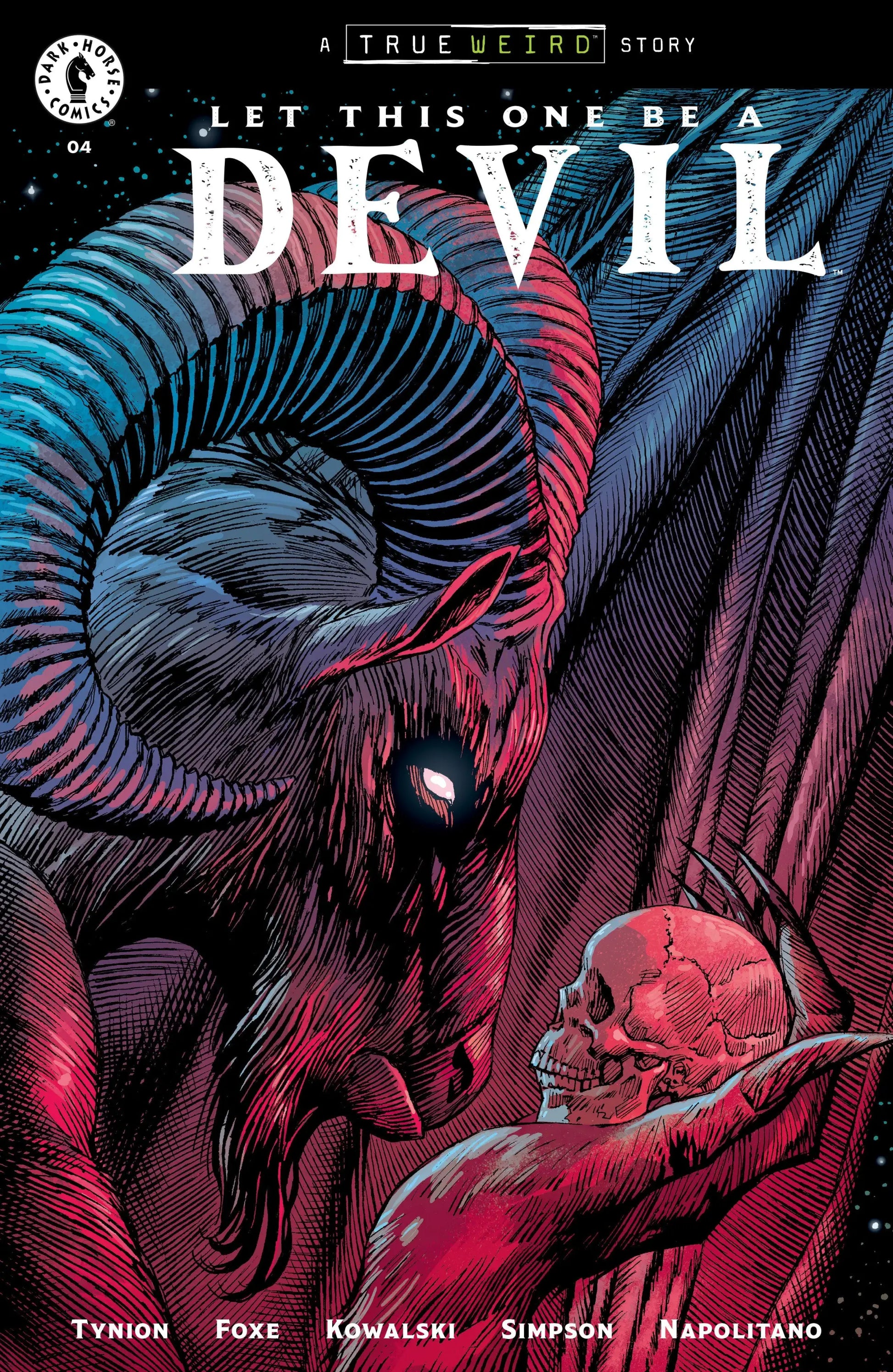Comic book cover featuring a horned creature and skull from Let This One Be A Devil #4 Piotr Kowalski