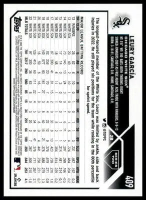 Leury Garcia 2023 Topps #409 Chicago White Sox - Baseball Card Single