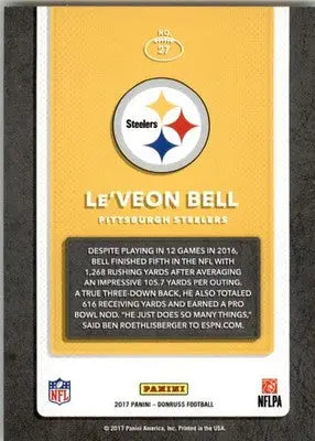 Le’Veon Bell - 2017 Donruss - #27 - Dominators Football - Football Card Single