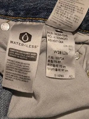 Levis 501 Jeans Mens 28 Light Blue Distressed Ripped Button Fly Premium Classic - Apparel