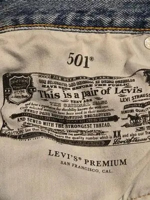 Levis 501 Jeans Mens 28 Light Blue Distressed Ripped Button Fly Premium Classic - Apparel