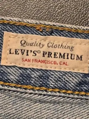 Levis 501 Jeans Mens 28 Light Blue Distressed Ripped Button Fly Premium Classic - Apparel