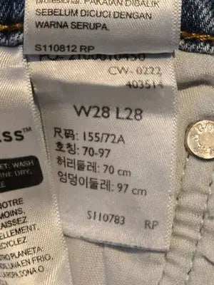 Levis Wedgie Straight Jeans Womens 28 Light Wash High Rise Button Fly Blue - Apparel
