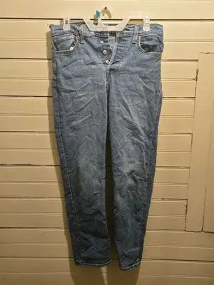 Levis Wedgie Straight Jeans Womens 28 Light Wash High Rise Button Fly Blue - Apparel