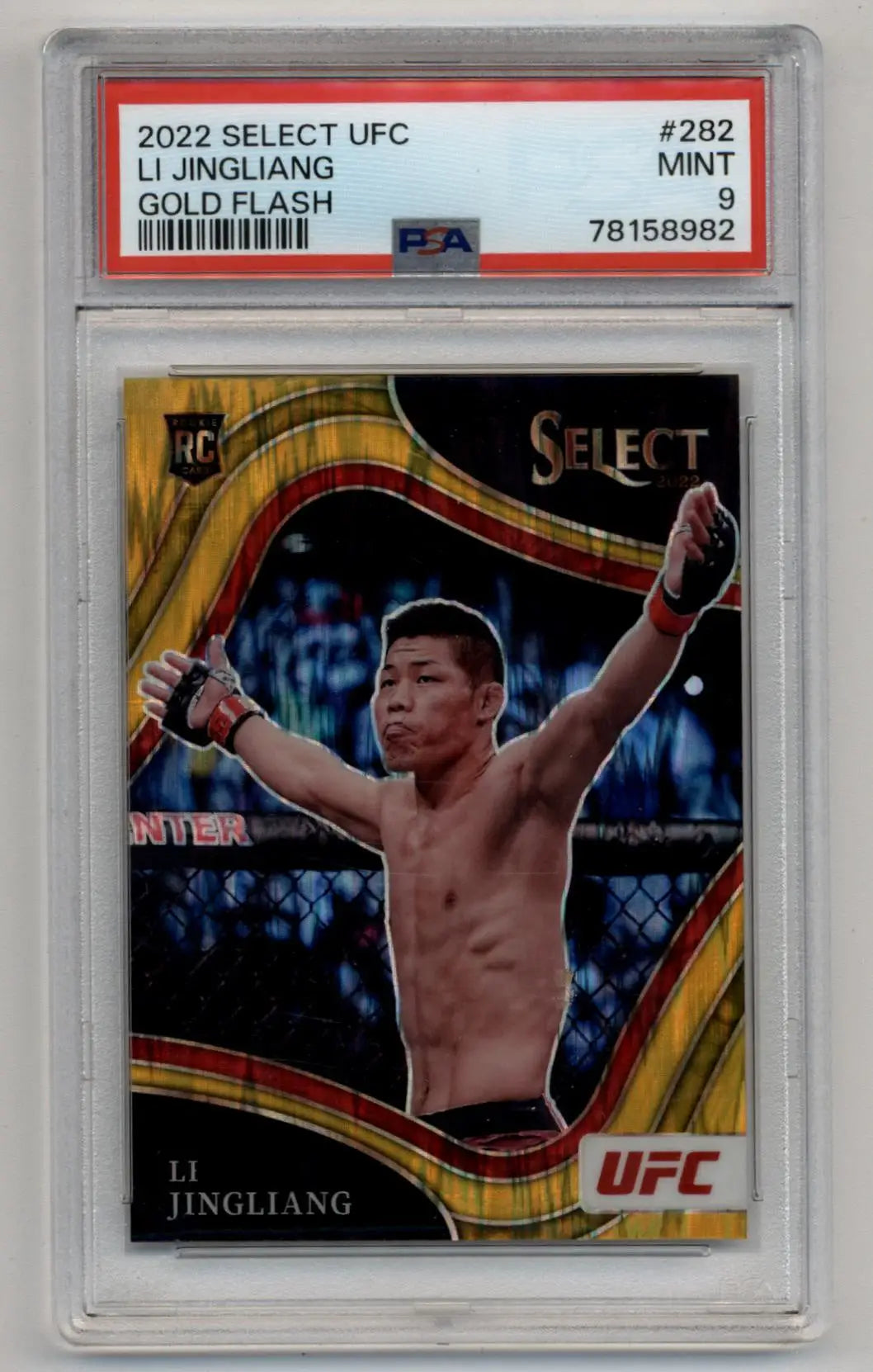 Li Jingliang 2022 Select UFC Gold Flash 04/10 PSA 9 Mint - UFC/MMA Card Single