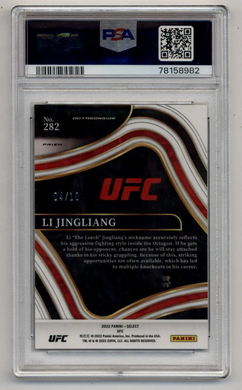 Li Jingliang 2022 Select UFC Gold Flash 04/10 PSA 9 Mint - UFC/MMA Card Single
