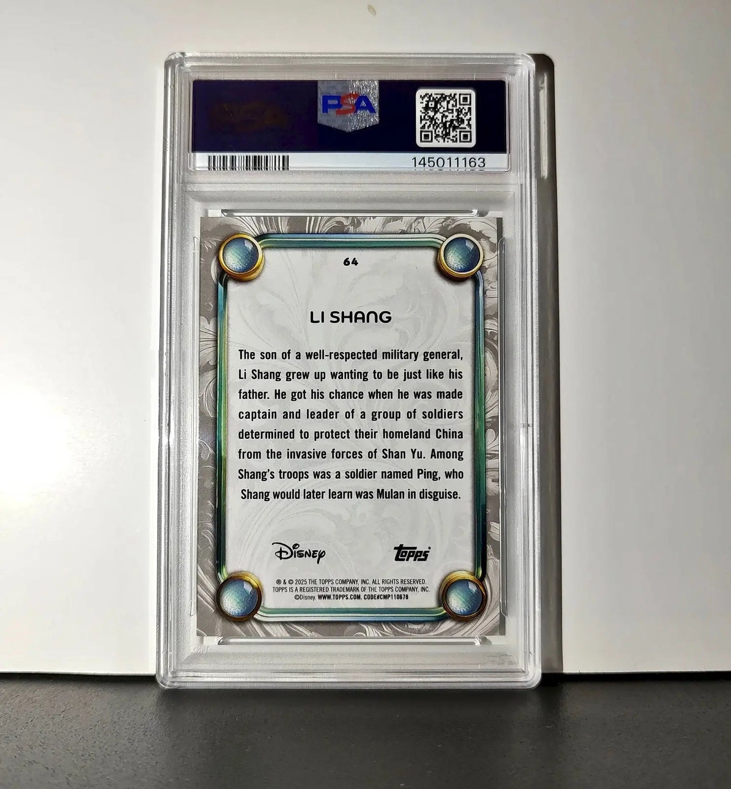 Li Shang 2025 Topps Disney Wonder #64 Winter Variant Card Mulan PSA 10 - Non-Sports Card Single