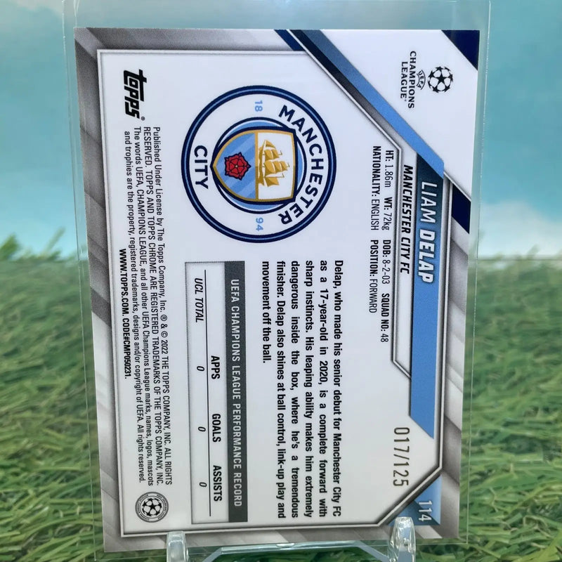 Liam Delap 2021-22 Topps Chrome UEFA Rose Gold Refractor /125 Rookie RC - Soccer Card Single