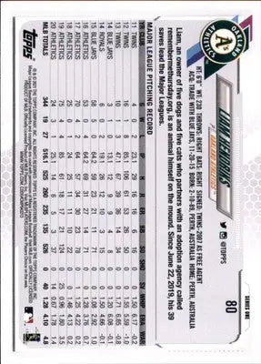Liam Hendriks 2021 Topps #80 Oakland Athletics - Baseball Card Single