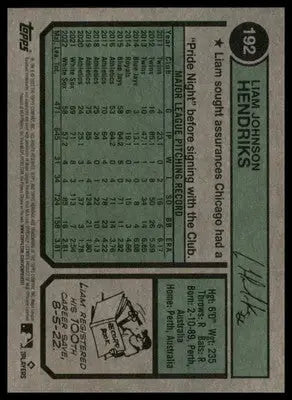 Liam Hendriks 2023 Topps Heritage #192 Chicago White Sox - Baseball Card Single