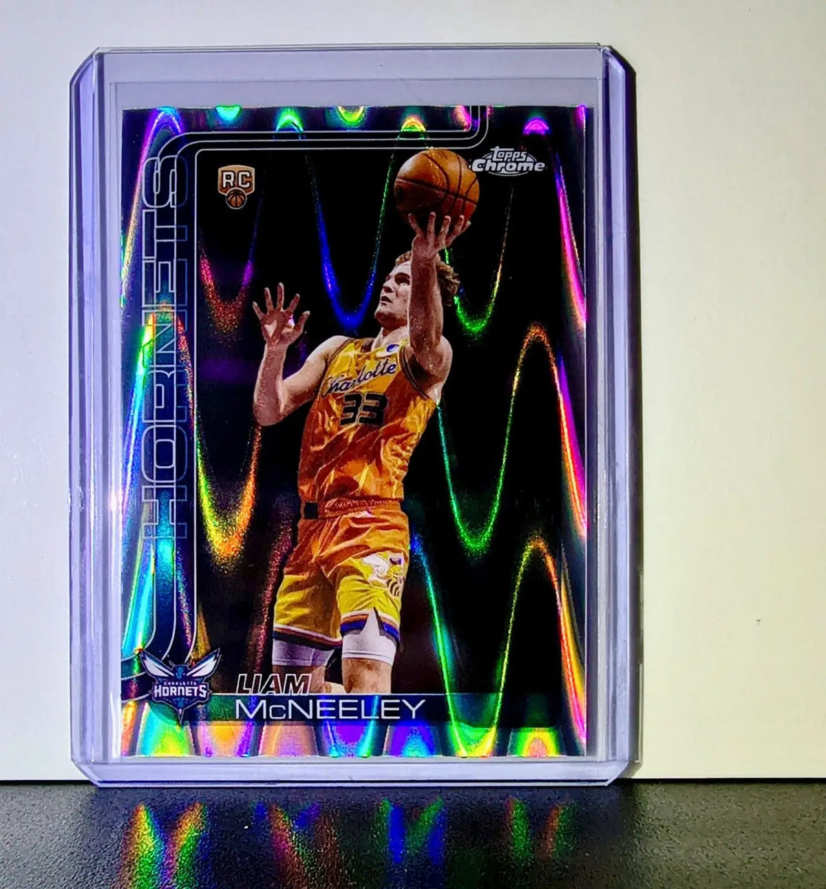 Liam McNeeley Rookie 2025-26 NBA Topps Chrome Update RayWave Refractor #179 Card - Basketball Card Single