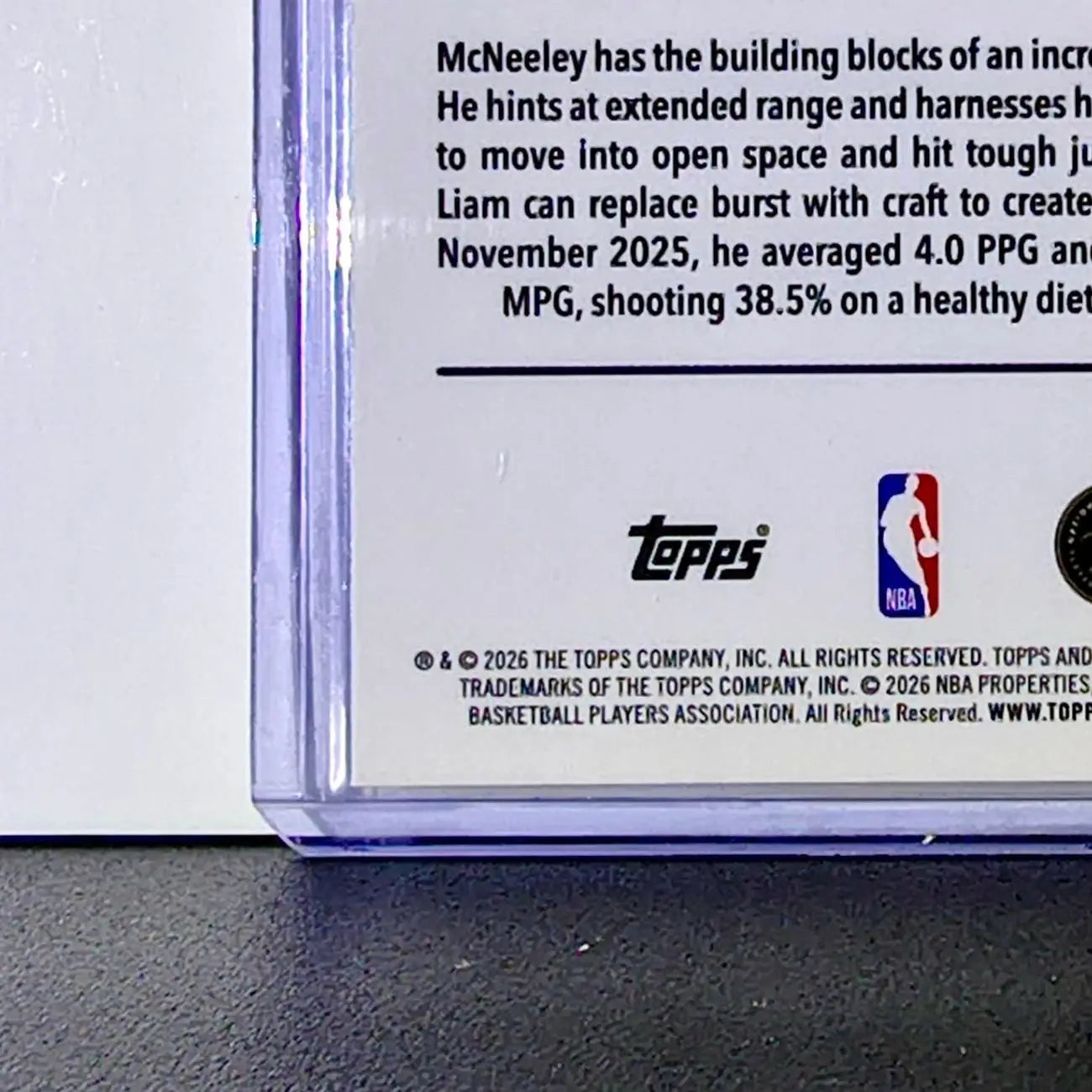 Liam McNeeley Rookie 2025-26 NBA Topps Chrome Update RayWave Refractor #179 Card - Basketball Card Single