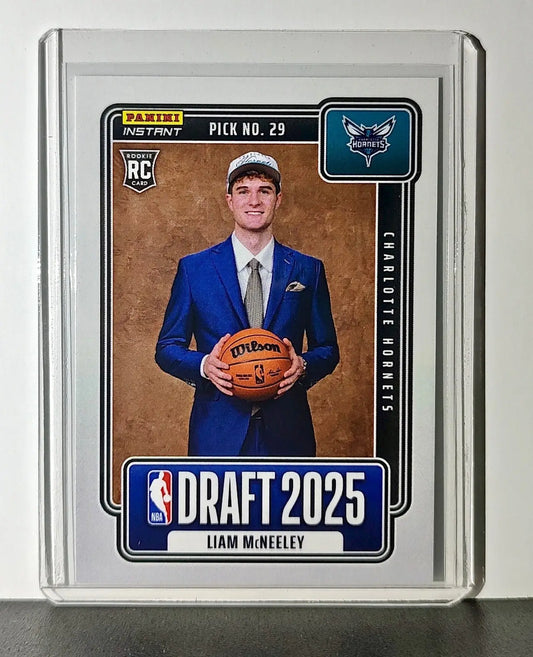 Liam McNeeley Rookie 2025-26 Panini NBA #25 Draft Night Card Charlotte Hornets - Basketball Card Single