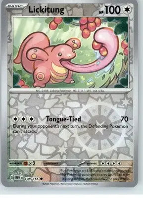 Lickitung - SV: Scarlet & Violet 151 - Reverse Holo NM - #108/165 - Pokémon Card Single