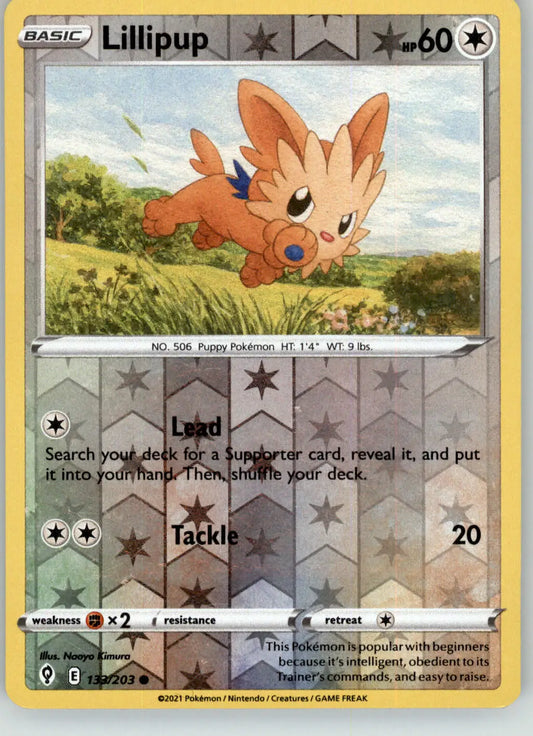 Lillipup - Evolving Skies - 133/203 - Reverse Holo LP Pokemon - Pokémon Card Single