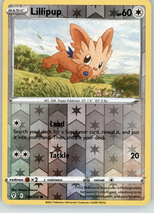 Lillipup - Evolving Skies - 133/203 - Reverse Holo LP Pokemon - Pokémon Card Single