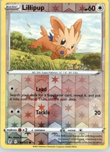 Lillipup - SWSH07: Evolving Skies - Reverse Holo LP - #133/203 - Pokémon Card Single