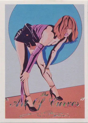 Stylized illustration of a woman in a provocative pose from Lime Rock Puzzle Art Card