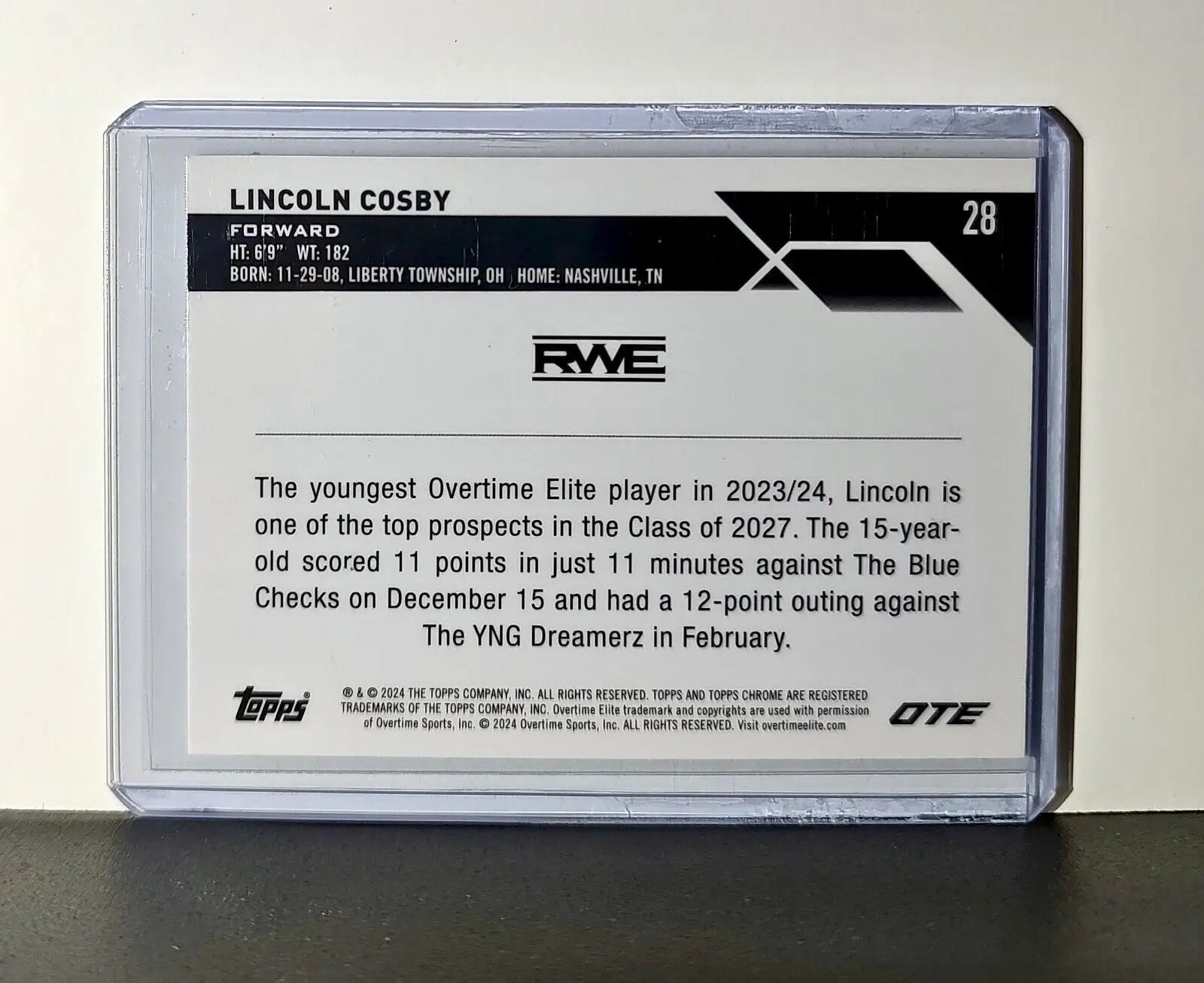 Lincoln Cosby Rookie Card 2023-24 Topps Chrome Overtime #28 RWE - Other