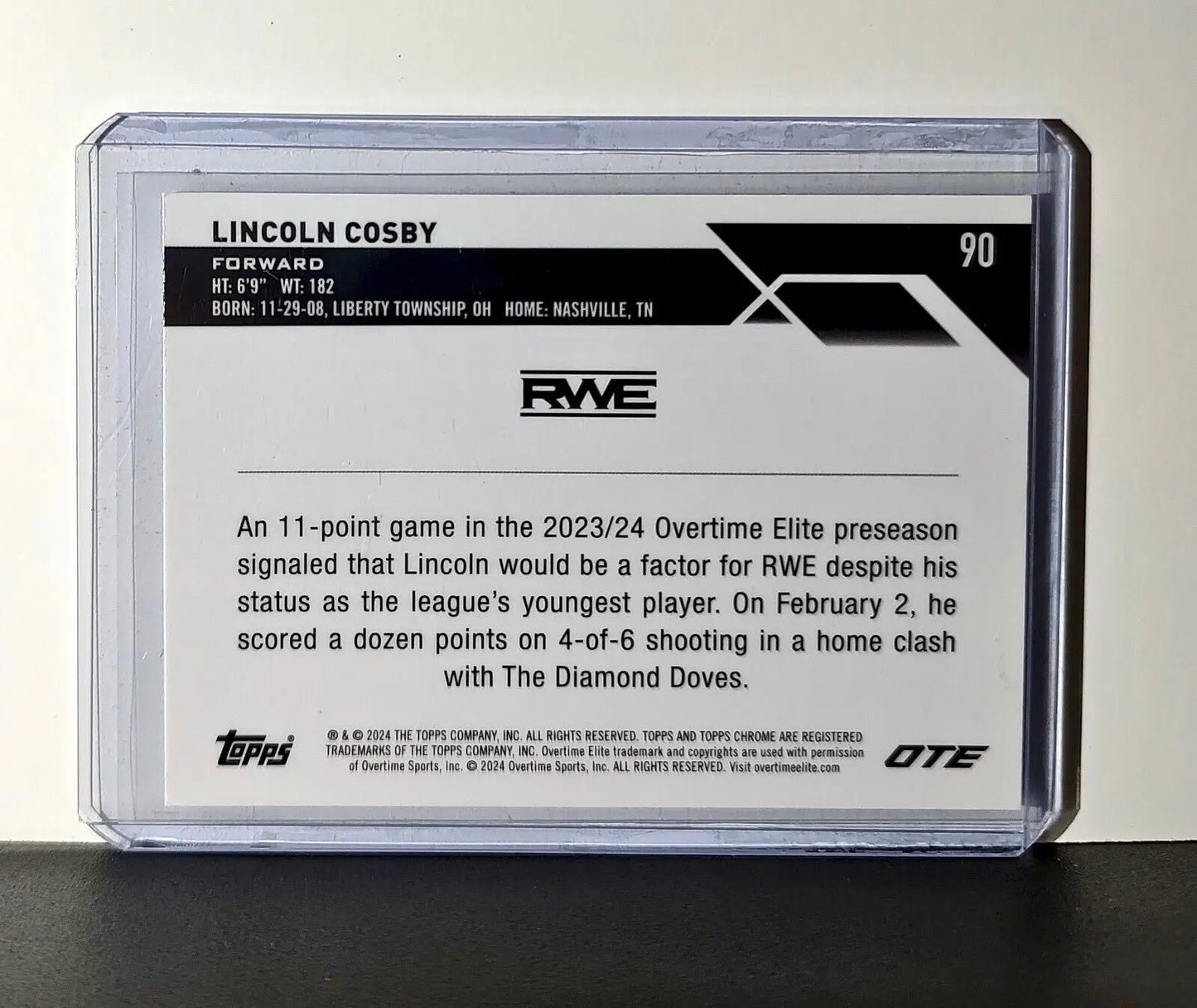 Lincoln Cosby Rookie Card 2023-24 Topps Chrome Overtime #90 RWE - Other