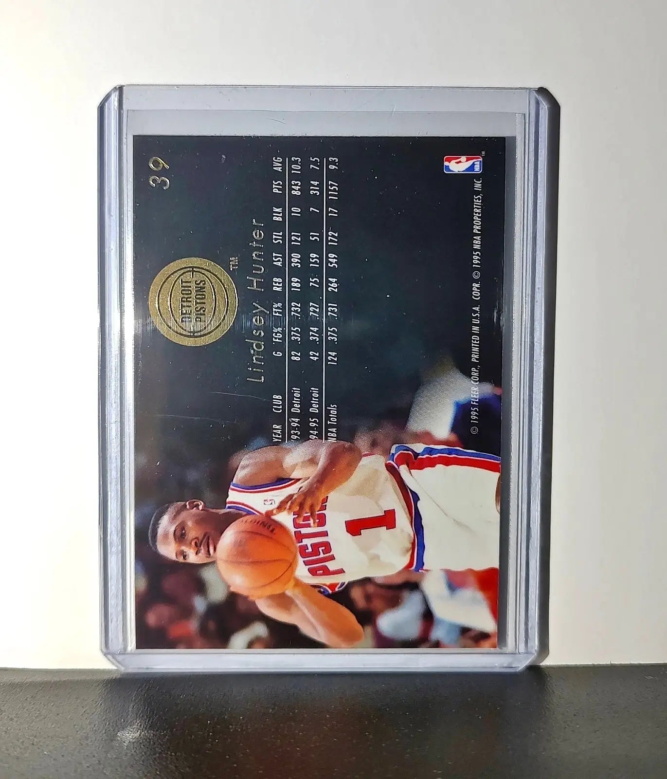 Lindsey Hunter 1995-96 Flair NBA #39 Card Detroit Pistons - Basketball Card Single