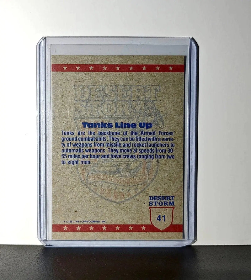 Lining Up the Tanks 1991 Topps Desert Storm #41 Card - Non-Sports Card Single