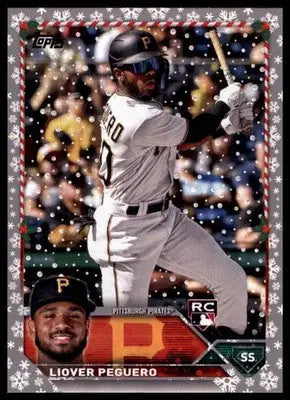 Liover Peguero 2023 Topps Holiday Metallic #H89 Pittsburgh Pirates - Baseball Card Single
