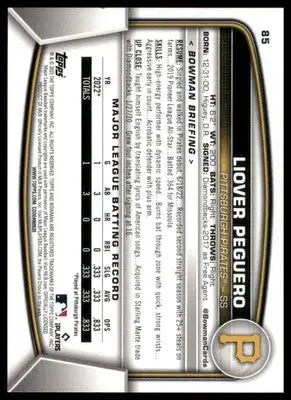 Liover Peguero Rookie 2023 Bowman #85 Pittsburgh Pirates - Baseball Card Single