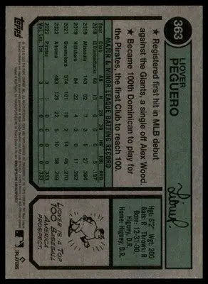 Liover Peguero Rookie 2023 Topps Heritage #363 Pittsburgh Pirates - Baseball Card Single