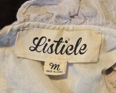 Listicle Dress Womens M White Tiered Ruffle Sleeveless Cotton Summer Boho Aline - Apparel