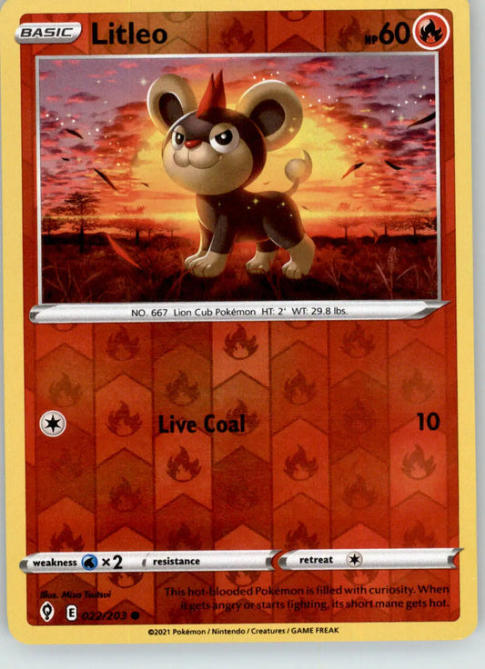 Litleo - Evolving Skies - 022/203 - Reverse Holo LP Pokemon - Pokémon Card Single