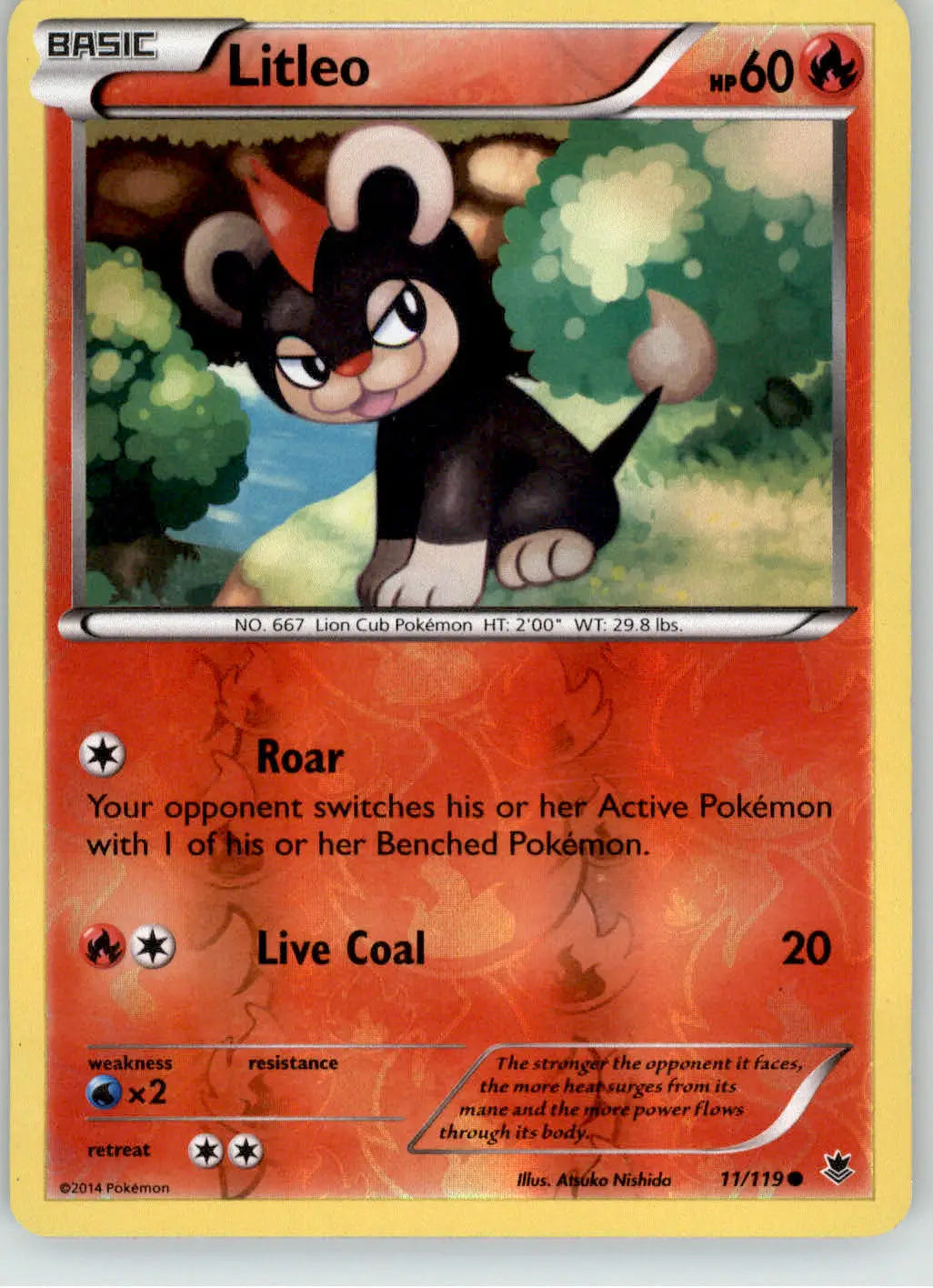 Litleo - Phantom Forces - 11/119 - Reverse Holo LP Pokemon - Pokémon Card Single